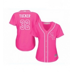 Womens Chicago White Sox 32 Preston Tucker Replica Pink Fashion Cool Base Baseball Jersey 