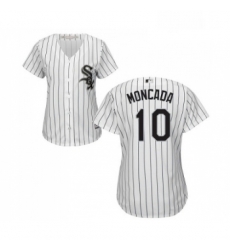 Womens Majestic Chicago White Sox 10 Yoan Moncada Replica White Home Cool Base MLB Jerseys 