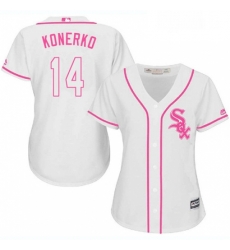 Womens Majestic Chicago White Sox 14 Paul Konerko Authentic White Fashion Cool Base MLB Jersey