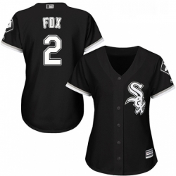 Womens Majestic Chicago White Sox 2 Nellie Fox Replica Black Alternate Home Cool Base MLB Jersey