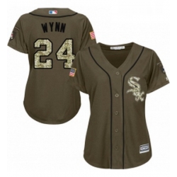 Womens Majestic Chicago White Sox 24 Early Wynn Authentic Green Salute to Service MLB Jersey