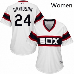 Womens Majestic Chicago White Sox 24 Matt Davidson Replica White 2013 Alternate Home Cool Base MLB Jersey 