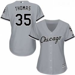 Womens Majestic Chicago White Sox 35 Frank Thomas Authentic Grey Road Cool Base MLB Jersey