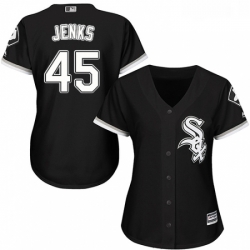 Womens Majestic Chicago White Sox 45 Bobby Jenks Authentic Black Alternate Home Cool Base MLB Jersey