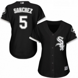 Womens Majestic Chicago White Sox 5 Yolmer Sanchez Replica Black Alternate Home Cool Base MLB Jersey 