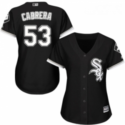 Womens Majestic Chicago White Sox 53 Melky Cabrera Replica Black Alternate Home Cool Base MLB Jersey