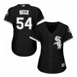 Womens Majestic Chicago White Sox 54 Chris Beck Replica Black Alternate Home Cool Base MLB Jersey 