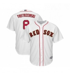 Youth Boston Red Sox 8 Carl Yastrzemski Authentic White 2019 Gold Program Cool Base Baseball Jersey