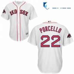 Youth Majestic Boston Red Sox 22 Rick Porcello Authentic White Home Cool Base 2018 World Series Champions MLB Jersey