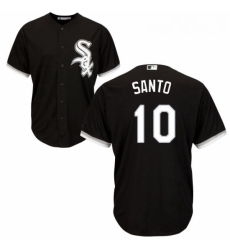 Youth Majestic Chicago White Sox 10 Ron Santo Replica Black Alternate Home Cool Base MLB Jersey