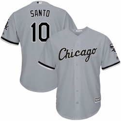 Youth Majestic Chicago White Sox 10 Ron Santo Replica Grey Road Cool Base MLB Jersey