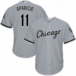 Youth Majestic Chicago White Sox 11 Luis Aparicio Replica Grey Road Cool Base MLB Jersey