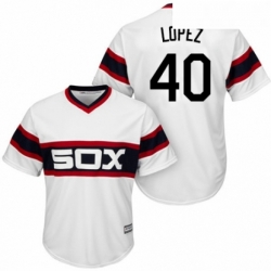 Youth Majestic Chicago White Sox 40 Reynaldo Lopez Authentic White 2013 Alternate Home Cool Base MLB Jersey 