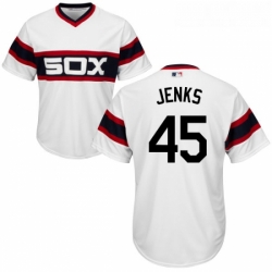 Youth Majestic Chicago White Sox 45 Bobby Jenks Authentic White 2013 Alternate Home Cool Base MLB Jersey