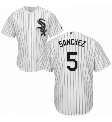 Youth Majestic Chicago White Sox 5 Yolmer Sanchez Replica White Home Cool Base MLB Jersey 