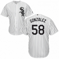 Youth Majestic Chicago White Sox 58 Miguel Gonzalez Replica White Home Cool Base MLB Jersey 