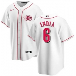 Men Cincinnati Reds 6 Jonathan India White Cool Base Stitched Baseball Jersey