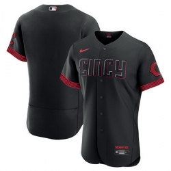 Men Cincinnati Reds Blank Black 2023 City Connect Flex Base Stitched Jersey