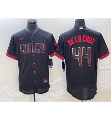 Men's Cincinnati Reds #44 Elly De La Cruz Black 2023 City Connect Cool Base Stitched Jersey III