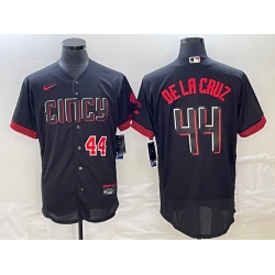 Men's Cincinnati Reds #44 Elly De La Cruz Number Black 2023 City Connect Cool Base Stitched Jersey