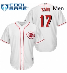 Mens Majestic Cincinnati Reds 17 Chris Sabo Replica White Home Cool Base MLB Jersey