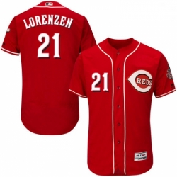 Mens Majestic Cincinnati Reds 21 Michael Lorenzen Red Alternate Flexbase Authentic Collection MLB Jersey