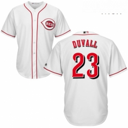 Mens Majestic Cincinnati Reds 23 Adam Duvall Replica White Home Cool Base MLB Jersey