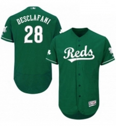 Mens Majestic Cincinnati Reds 28 Anthony DeSclafani Green Celtic Flexbase Authentic Collection MLB Jersey