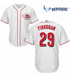 Mens Majestic Cincinnati Reds 29 Brandon Finnegan Replica White Home Cool Base MLB Jersey