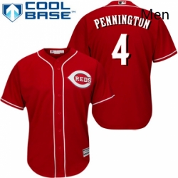 Mens Majestic Cincinnati Reds 4 Cliff Pennington Replica Red Alternate Cool Base MLB Jersey 