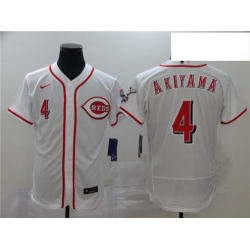 Reds 4 Shogo Akiyama White 2020 Nike Flexbase Jersey