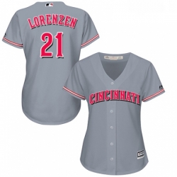 Womens Majestic Cincinnati Reds 21 Michael Lorenzen Authentic Grey Road Cool Base MLB Jersey