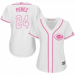 Womens Majestic Cincinnati Reds 24 Tony Perez Authentic White Fashion Cool Base MLB Jersey