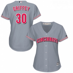 Womens Majestic Cincinnati Reds 30 Ken Griffey Replica Grey Road Cool Base MLB Jersey