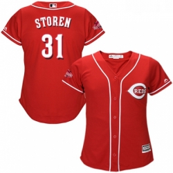 Womens Majestic Cincinnati Reds 31 Drew Storen Replica Red Alternate Cool Base MLB Jersey