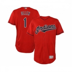 Mens Cleveland Indians 1 Greg Allen Scarlet Alternate Flex Base Authentic Collection Baseball Jersey