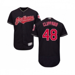 Mens Cleveland Indians 48 Tyler Clippard Navy Blue Alternate Flex Base Authentic Collection Baseball Jersey