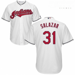 Mens Majestic Cleveland Indians 31 Danny Salazar Replica White Home Cool Base MLB Jersey