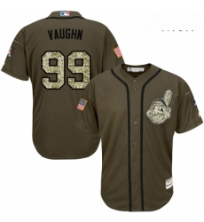 Mens Majestic Cleveland Indians 99 Ricky Vaughn Authentic Green Salute to Service MLB Jersey