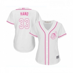 Womens Cleveland Indians 33 Brad Hand Replica White Fashion Cool Base Baseball Jersey 