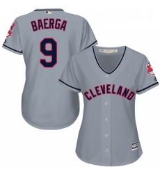 Womens Majestic Cleveland Indians 9 Carlos Baerga Authentic Grey Road Cool Base MLB Jersey 