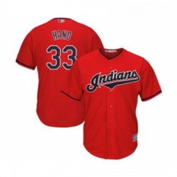 Youth Cleveland Indians 33 Brad Hand Replica Scarlet Alternate 2 Cool Base Baseball Jersey 