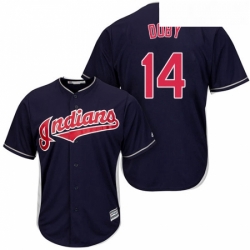 Youth Majestic Cleveland Indians 14 Larry Doby Authentic Navy Blue Alternate 1 Cool Base MLB Jersey