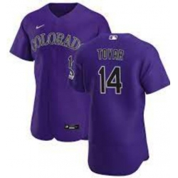 Men Colorado Rockies #14 Ezequiel Tovar Purple Flex Base Stitched MLB Jerseys