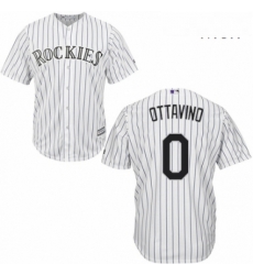 Mens Majestic Colorado Rockies 0 Adam Ottavino Replica White Home Cool Base MLB Jersey 