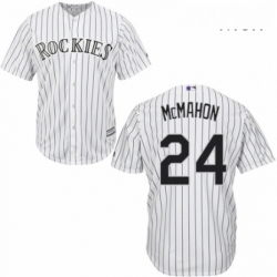 Mens Majestic Colorado Rockies 24 Ryan McMahon Replica White Home Cool Base MLB Jersey 