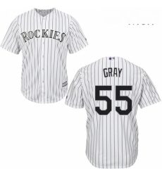 Mens Majestic Colorado Rockies 55 Jon Gray Replica White Home Cool Base MLB Jersey