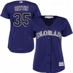 Womens Majestic Colorado Rockies 35 Chad Bettis Replica Purple Alternate 1 Cool Base MLB Jersey