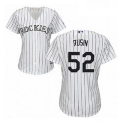 Womens Majestic Colorado Rockies 52 Chris Rusin Replica White Home Cool Base MLB Jersey 