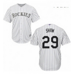 Youth Majestic Colorado Rockies 29 Bryan Shaw Authentic White Home Cool Base MLB Jersey 